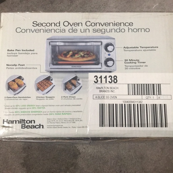 ✨🆕BNIB!SEALED!Hamilton Beach Stainless Steel Toaster Oven - Silver✨ - Picture 10 of 11